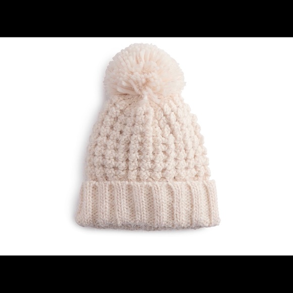 Lauren Conrad Pom Pom Hat Beanie. NIB. Cream NIB - Picture 2 of 5